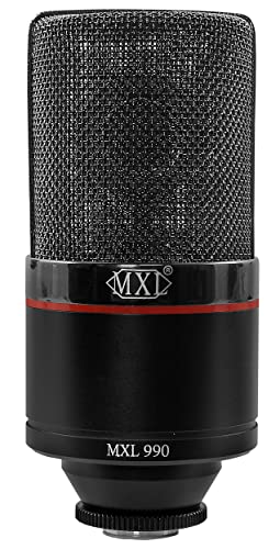 MXL 990 Condenser Microphone for Podcasting, Singing, Home Studio Recording, Gaming & Streaming | Red LED lights | XLR | Large Diaphragm (Blaze) - style: BLAZE