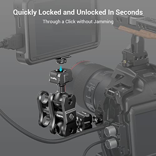 SmallRig Quick Release Ballhead Magic Arm 360° Rotation Articulating Magic Arm with 1/4" Screw, Drop-in HawkLock Camera Clamp for Field Monitor, Camera, Light, Max Load of 5kg, Aluminum Alloy - 3515C - style: Magic Arm