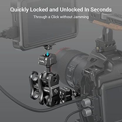 SmallRig Quick Release Ballhead Magic Arm 360° Rotation Articulating Magic Arm with 1/4" Screw, Drop-in HawkLock Camera Clamp for Field Monitor, Camera, Light, Max Load of 5kg, Aluminum Alloy - 3515C - style: Magic Arm