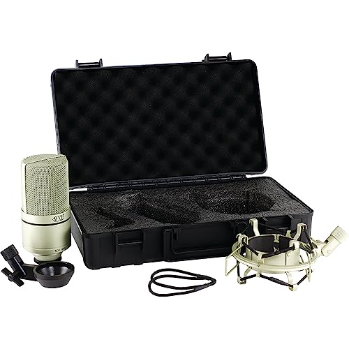 MXL 990 Condenser Microphone for Podcasting, Singing, Home Studio Recording, Gaming & Streaming | Detailed Sound | XLR | Large Diaphragm (Champagne) - style: MXL 990