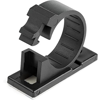 StarTech 100 Adhesive Cable Management Clips, Black, TAA, Sticky (CBMCC3) | Nylon Self Adhesive Clamp UL/94V-2 Fire Rated, Network/Ethernet/Office Desk/Computer Cord Organizer, Wire Holders - size: Large | 0.67 in. max. diameter