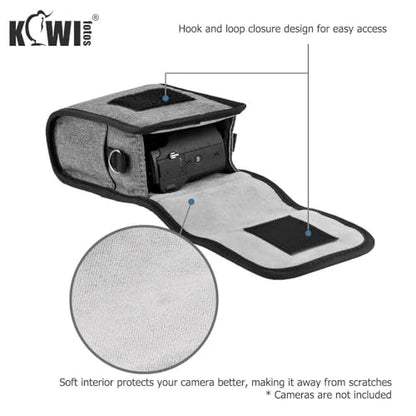 KIWIFOTOS Compact Camera Case Travel Pouch for Lumix ZS99 Sony RX100 VI ZV-1 II ZV-1F Ricoh GR IV III Canon SX740 G7XIII GR IIIx TG-6 TG-5 Kodak H35N FZ45 FZ55 Camera Bag - color: Digital Camera Case Gray