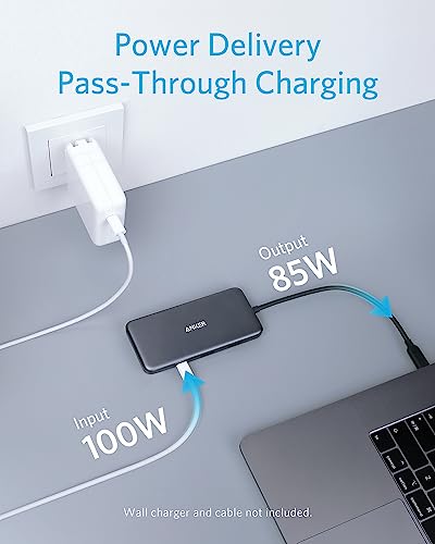 Anker USB C Hub, 7in1 Multi-Port USBC Hub with 4K HDMI, 85W PD, USB-C and 2 USB-A 5Gbps Data Ports, microSD and SD Card Reader, for MacBook Air, MacBook Pro, XPS, and More (Charger not Included) - style: 7 in 1 【1 HDMI】
