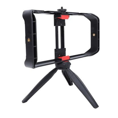 Pilipane Smartphone Video Rig Hand Grip Stabilizer Durable ABS Phone Stabilizer Rig with Tripod for Live Streaming Videography and Film Production