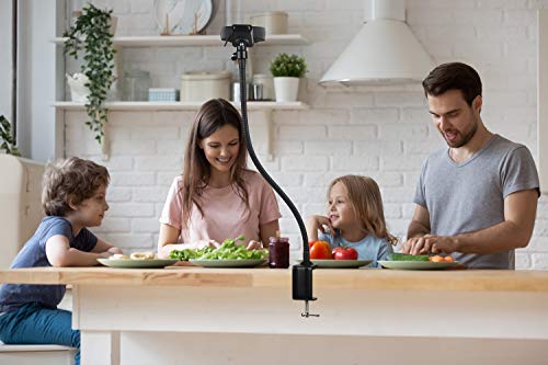 Webcam Stand - 25 inch Gooseneck Clamp Desk Webcam Mount Arm for Logitech Webcam C920s C920 C930e C922x C930 C922 C925e C615 Brio