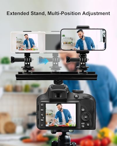 Multifunctional Camera Hot Shoe Extension Bracket for Video Recorder | Professional Digital Equipment Mount Plate Adapter Fits for ImmersionRC Powerplay GoPro, Light Metals