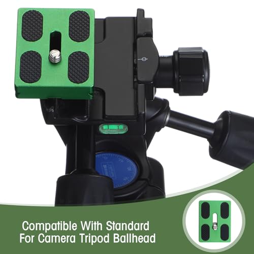 Frienda 2 Pieces Metal Quick Release Plate with 1/4''-20 Camera Screw Tripod Mount Plate Fits Standard for DSLR Camera Tripod Ball Head (Green,Pu50) - color: Green, style: PU50