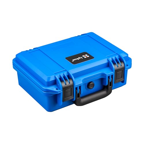Lykus HC-3010 Waterproof Hard Case with Customizable Foam Insert, Interior Size 11.81x7.87x4.72 in, Suitable for Pistol, Camera, Lens, Drone, Mic, Flashlight, Electronics, Tools, and More - color: Blue, style: Hc-3010