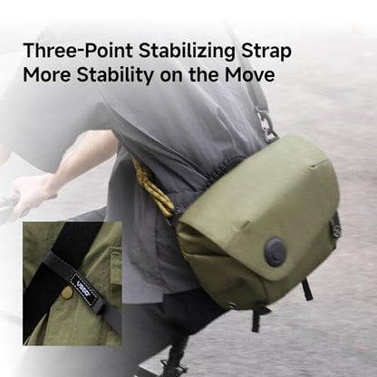 VSGO 6L Casual Crossbody Camera Sling Shoulder Bag - Olive | Quick Access, Customizable Dividers, Waterproof, Adjustable Strap, 3-Point Stablized