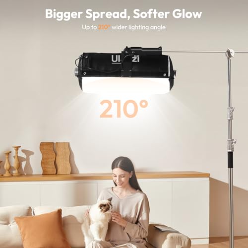 Ulanzi AL60 Inflatable Tube Light - LED Video Light Photography with Remote, 2700K-6500K CRI≥96 10 Effects Portable Photography Camera Soft Light for Game/Live Stream/YouTube(Not Adapter & Power Bank) - size: 60W