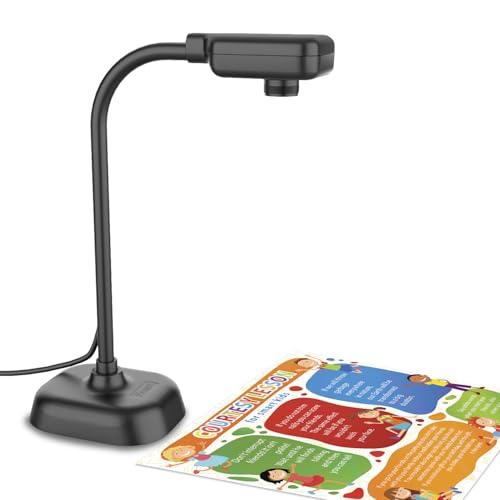 Document Camera for Teachers and Classroom, Gawervan USB Webcam/Doc Camera Built-in Mic— Mac OS, Windows, Chromebook Compatible for Live Demo, Web Conferencing, Distance Learning, Remote Teaching - color: Black