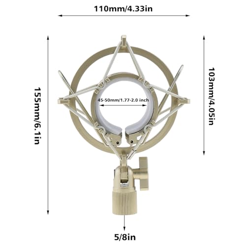 Semi Metallic Shockmount for Recording Microphones Shock Absorber for Microphones 45 to 50mm in Diameter