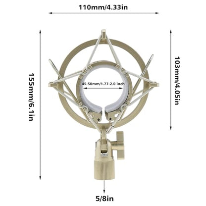 Semi Metallic Shockmount for Recording Microphones Shock Absorber for Microphones 45 to 50mm in Diameter