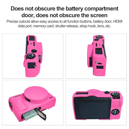 Easy Hood Case for Canon Powershot G7 X Mark III Digital Camera, Soft Silicone Protective Cover with Removable Lens Cover for Canon Powershot G7X Mark III DSLR Camera (Rose) - color: Rose