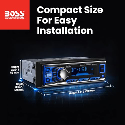 BOSS Audio Systems 611UAB Car Stereo - Single Din, Bluetooth, No CD DVD Player, AM/FM Radio Receiver, Aux Input, USB - style: 611UAB Bluetooth
