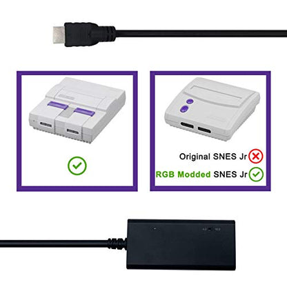 LEVELHIKE HDMI Cable for Super Nintendo SNES, Super Famicom SFC Console - SNES to HDMI Adapter with True RGB Signal Output (100% Improved Video Quality), HD Converter with 4:3/16:9 Switch