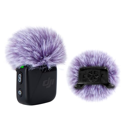 SUNMON Microphone Pop Filter, Mic Cover Furry Foam for DJI Mini Microphone (2PCS/Purple) - color: Purple, size: 2PCS