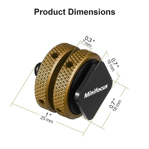 MINIFOCUS Camera Hot Shoe Mount Adapter, Double Nut with 1/4" and 3/8" Aluminum Alloy Tripod Screw Flash Shoe Mount for LED Monitors, Microphone, DSLR Field Monitor (Pack of 2)