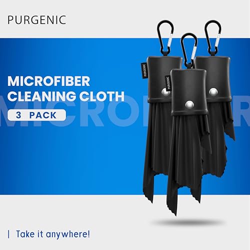 Microfiber Cloth & Glasses Wipes (3 Pack) Lens & Glasses Cleaning Cloth - Eyeglass Cleaner - Camera Lenses & Gadget Delicate Screens - Black - color: Black, size: 3 Pack