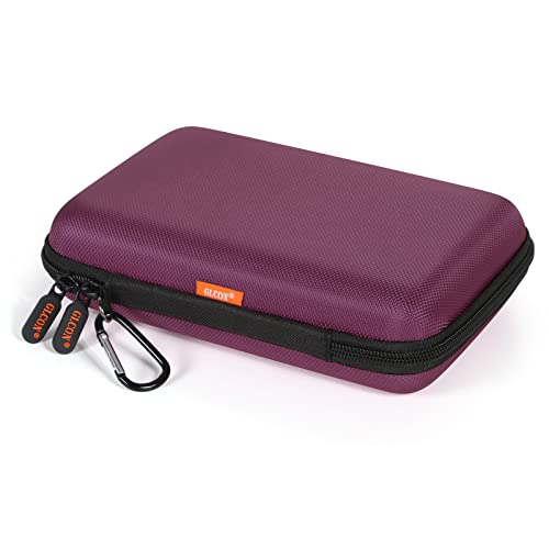 Deep Purple Carrying Case - GLCON Hard Storage Case Electronics Organizer Tech Pouch for Hard Drive, Power Bank, Cell Phone, Charger Enclosure - Portable Travel Pouch Bag with Carabiner - color: Deep Purple