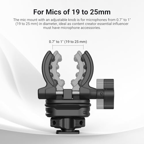 NEEWER Microphone Holder with Cold Shoe Adapter, Noise Reducing Shock Absorbing Mic Mount Accessories with Built in Silicone Pads, for Mics of 0.7" to 1" (19 to 25mm) in Diameter, MH3 - style: MH3