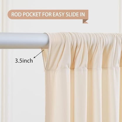 Deep Champagne Backdrop Curtain 2 Panels-Wrinkle-Free Curtains Polyester Photography Drapes for Baby Shower Birthday Party Photo Background Backdrop Stand- 8 X10FT (Champagne) - color: Champagne, size: W4' x H10'(2 panels)