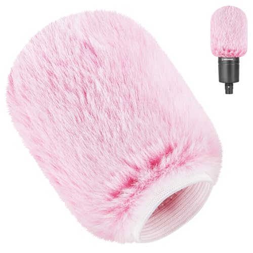 Pop Filter for Audio-Technica AT2020 Microphone，Mic Covers Foam with Furry Windscreen Muff Windshield Acoustic Recording Filter and Noise for AT2020USB AT2035 AT2040 AT2050 ATR2500 ATR2500X AT4040 - color: Furry-Pink