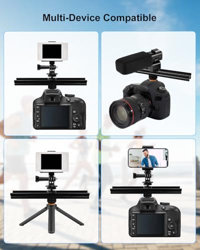 Multifunctional Camera Hot Shoe Extension Bracket for Video Recorder | Professional Digital Equipment Mount Plate Adapter Fits for ImmersionRC Powerplay GoPro, Light Metals