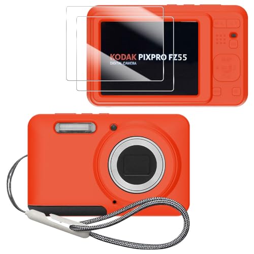 Case for KODAK PIXPRO FZ55 Case, Soft Silicone Sleeve for KODAK PIXPRO FZ55 - Anti-Scratch Slim Fit Lightweight Protective Cover - Deep Orange - color: Deep Orange
