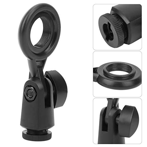 Germerse Microphone Holder, Portable Anti Vibration Mic Stand Adapter, Black Plastic, 22mm/0.9in Threaded Microphones