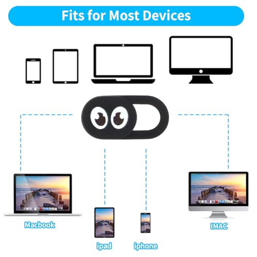 Thin Webcam Cover Slide, 8PCS Phone Camera Cover Laptop Camera Blocker Slider Strong Adhesive Protect Privacy Security Compatible with Tablet Desktop PC Smartphones(Eye) - color: Eye
