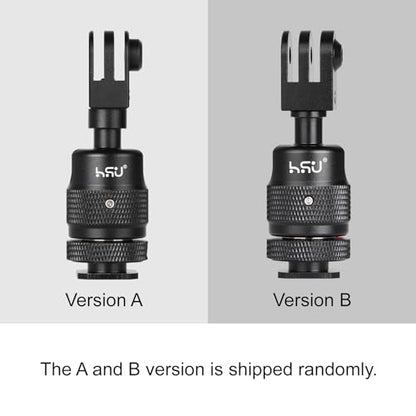 HSU Cold Shoe Mount Adapter, Aluminum 1/4”-20 Screw Hole 360° Rotation Camera Tripod Mount for GoPro Hero 13/12/11/10/9/8/7/DJI Osmo Action, Applicable for Tripod Selfie Stick and DSLR Camera Flash