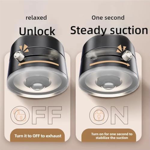 Oudvaker Foldable Magnetic Vacuum Phone Holder, 360° Electric Suction Car Mount, Double-Sided Swivel Stand for Car, Mirror, Gym, Kitchen, Hands-Free Portable Phone Holder (Wihte) - color: Wihte