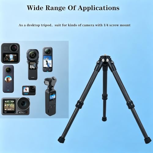 7-10.5 Inch Lightweight Travel Tripod,Mini Carbon Fiber Tripod for Insta360 X5X4, DSLR & Action Cameras (Dark) - color: Dark
