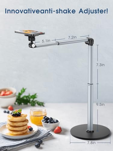 Heavy Duty Aluminum Overhead Phone Stand for Recording, Adjustable iPhone Tripod for Overhead Shots, Sturdy Stand for Cooking, Crafting, Filming, Painting – Perfect for Creators（Magnetic） - style: Magnetic