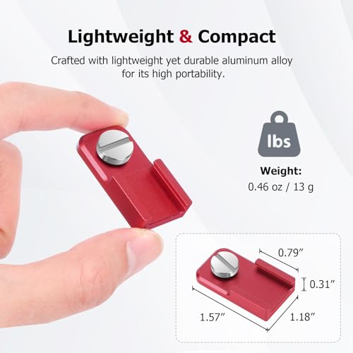 Universal Hot Shoe Adapter for Camera Accessories – Aluminum Alloy & Stainless Steel Mount with Locking Knob, 1/4" Screw Hole for Microphone, LED Light, Tripod, DSLR Rig (62057)