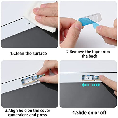 Webcam Cover, 3 Pieces, Laptop Camera Cover, Privacy Shielding Capacity is Twice as Big as The Traditional, Suitable for Computer Mobile Phones, laptops, Tablets and so on (Beach by The sea) - color: Beach by the sea