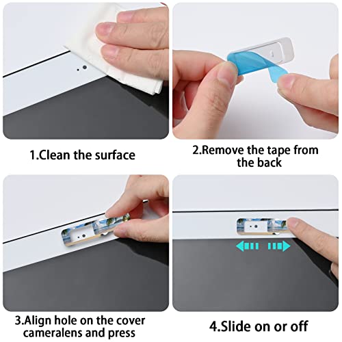 Webcam Cover, 3 Pieces, Laptop Camera Cover, Privacy Shielding Capacity is Twice as Big as The Traditional, Suitable for Computer Mobile Phones, laptops, Tablets and so on (Beach by The sea) - color: Beach by the sea