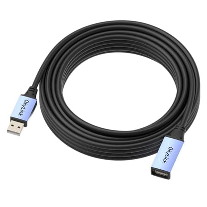 OkyLink Active USB 2.0 Extension Cable A to A, Male to Female 32ft(10M) | 480Mbps Signal booster cord, compatible with printer, mouse, keyboard, scanner, camera - size: 32ft (10m)