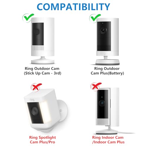 2Pack Adjustable Security Wall Mount Bracket for Ring Stick Up Cam & Ring Outdoor Cam Plus, Perfect View Angle for Your Surveillance Camera System - Black - color: Black