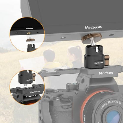 Universal 1/4" Swivel Mini Ball Head Screw Tripod Mount, 360° Swivel 125° Tilt Tripod Ballhead Adapter w 1/4" Screw for Camera Cage, Super Clamp, Suction Cup Mount, Magnetic Base, Max Load 11lb - color: S3019