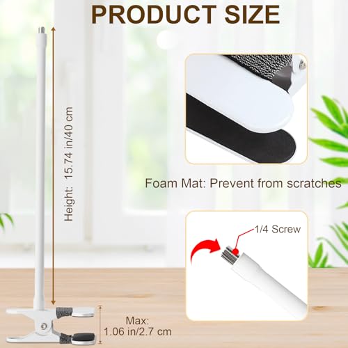 15.7in Flexible Baby Monitor Mount Compatible with Nanit Pro Smart Baby Monitor & Flex Stand, Also for Cameras with 1/4 Screw Mount 360° Adjustable Long Gooseneck Arm for Crib, Dresser, Shelf - size: 15.7 inch