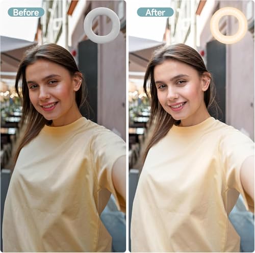 Selfie Ring Light , Rechargeable Selfie Fill Light with Retaining Clip On, Video Conference Light for Phone, Laptop, Zoom Meeting, Make up