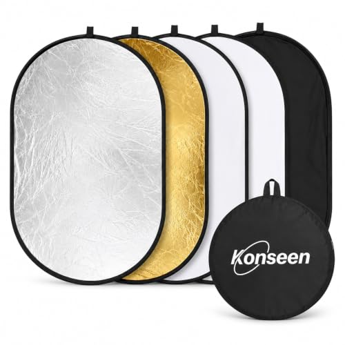 24x36in 5 in 1 Photography Reflector Light Diffuser 60x90cm,Collapsible Reflector Diffuser for Portrait, Product Photography Reflector and Studio Lighting Reflector with Carrying Bag - size: 24x36inch