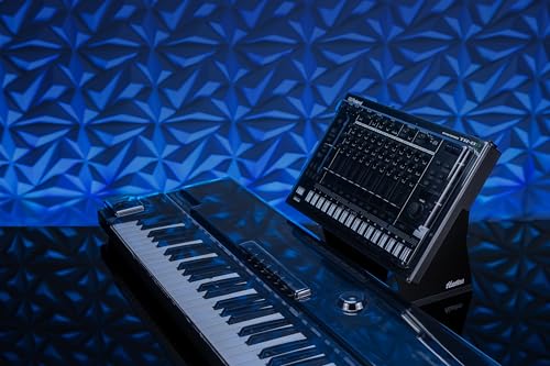 Headliner Adjustable Steel Desktop Production Stand; 55˚ Degree Angle; Fits Larger Desktop Synths, Samplers, Effects Modules, Drum Machines and more Music Production Gear for your Studio - size: Single-Tier 55° Desktop Production Stand