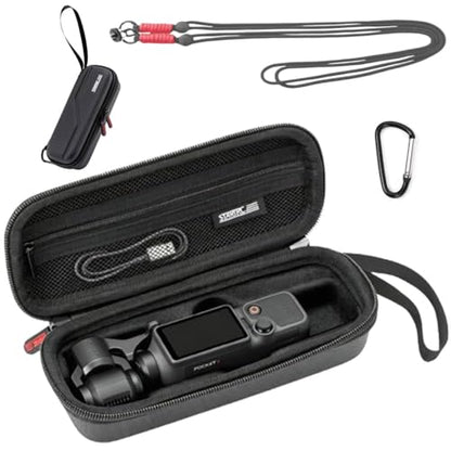 Osmo Pocket 4/Pocket 3/Xtra Muse Case, Portable PU Waterproof Storage Protective Bag for Osmo Pocket 4 With lanyard/hook