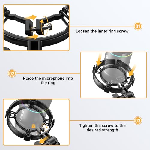 MAONO PD200X/PD200XS Shock Mount - Professional Custom Microphone Mounts Reduces Vibration Noise, Removable Shock Mount for Microphones with a Diameter of About 56mm/2.2 Inches