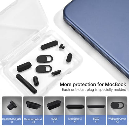 CaseBuy MacBook Neo Accessories, 7Pack Dust Plug Covers for 2026 New MacBook Neo 13 inch with Apple A18 Pro Chip A3404, Dust Plug for USB-C, Headphone & 2PCS Webcam Cover - size: 7 Pack