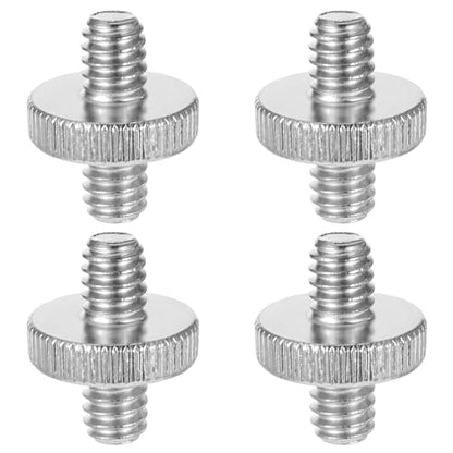 Standard 1/4"-20 Male to 1/4"-20 Male Tripod Screw, 4 PCS Standard Camera Screw Adapter Converter Double Head Tripod Mounting Thread Light Stand Screws for Shoulder Rig Stud Mounting Accessories