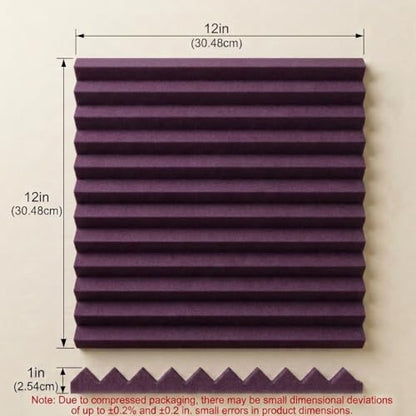 96 PACK Medium Sale Acoustic Foam Soundproof foam (Accompanied By Double-Sided Adhesive Tape)(Black/burgundy) - color: Black/burgundy